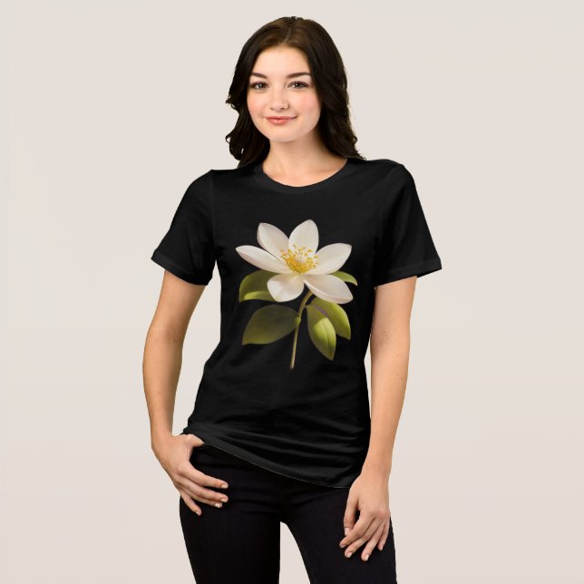 "Blommigt Women's T-Shirt - Elegant Hand-Drawn Flo (Framsida Full)