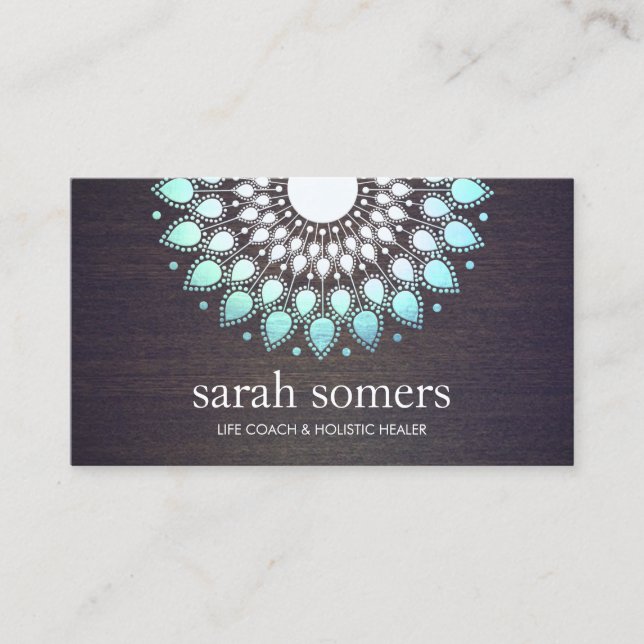 Blommigt Wood Hälsa & Holistic Health Möte Tidsbeställning Kort (Framsida)