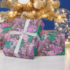 Blommigt Wood Modern Popular Wrapping Papper Presentpapper