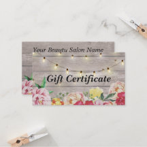 Blommigt Wood & String Ljus Salon Gift Certificate