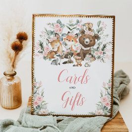  Blommigt Woodland Animals Cards & Gifts Sign Poster