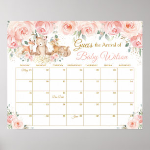  Blommigt Woodland Gissa Baby Arrival Game Poster