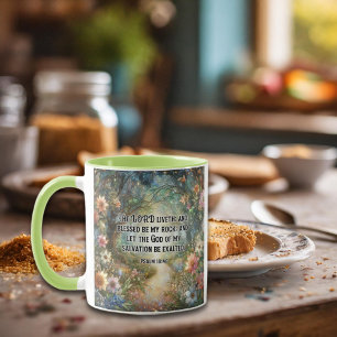 Blommigt Woodland Kung James Scripture Psalm 18 Mugg