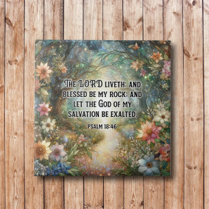 Blommigt Woodland Psalm, fint fastkedjat glas Kakelplatta