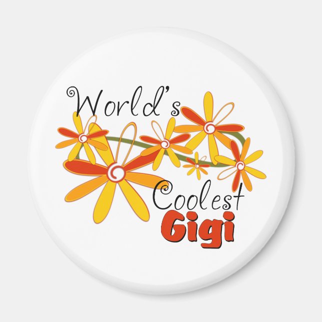 Blommigt World's Coolest Gigi Magnet (Framsidan)