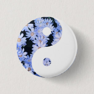 Blommigt Yin Yang Knapp
