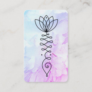 *~* Blommigt Yoga Heart Peony Flower Lotus Reiki Visitkort