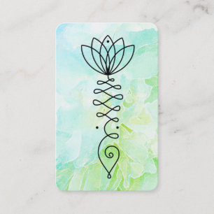 *~* Blommigt Yoga Heart Peony Flower Reiki Lotus Visitkort