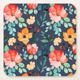 Blommigt Yta Mönster - Mode dekorativ Vår Underlägg Papper Kvadrat