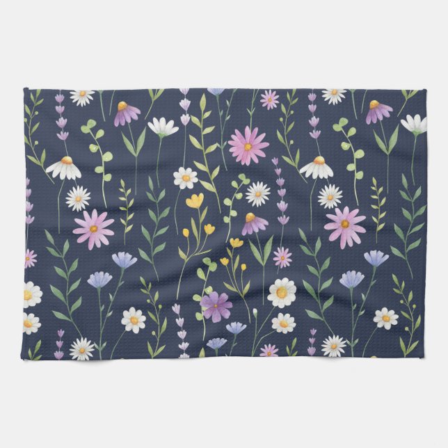 Blommigt Yta Mönster-Mode-Vår blommor Kökshandduk (Horisontell)