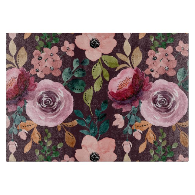 Blommigt Yta Mönster-Mode vattenfärgsfärgad (Framsidan)