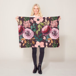 Blommigt Yta Mönster-Mode vattenfärgsfärgad Fleecefilt