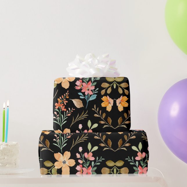 Blommigt Yta Mönster - Mode Watercolor Vår Presentpapper (Festgåvor)