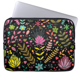 Blommigt Yta Mönster - Snyggt Flowers Tapet Laptop Fodral