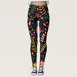 Blommigt Yta Mönster - Snyggt Flowers Tapet Leggings