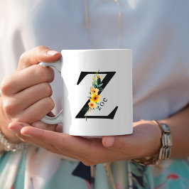 Blommigt Z Monogram Mugg med redigerbart Namn