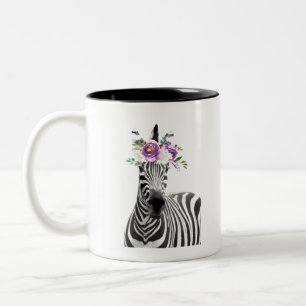 Blommigt Zebra Två-Tonad Mugg
