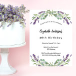 Blommigtar av åldern Eucalyptus greenery Inbjudan Vykort<br><div class="desc">En klassisk inbjudan till en 40:e (eller någon annan ålder) födelsedagsfest. Dekoreras med lavender- blommigtar och eukalyptus greenery. Anpassa och lägg till ditt namn och information om party.</div>