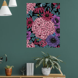 Blommigtar av feta trädgårdar poster