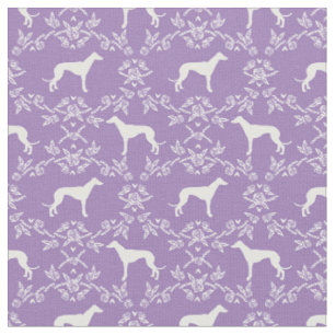 blommigtar av greyhound hund silhouette lila tyg