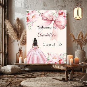 blommigtar av rosa bockkräm, klänning 16 välkommen poster