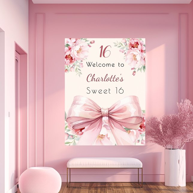 blommigtar av rosa bockkräm (Sweet 16 Welcome) Poster (Skapare uppladdad)