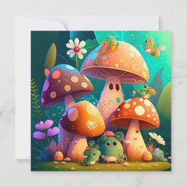 Blommigtar av svampar grönt i fält