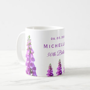 Blommigtar av vilda blommor rosa lila kaffemugg