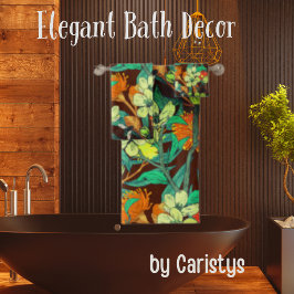 Blommigtar Brown, Rust, Teal