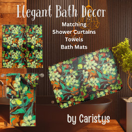 Blommigtar Brown, Rust, Teal Badrumsmatta