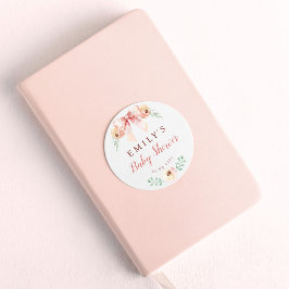 Blommigtar för babyskor med coquette-båge runt klistermärke