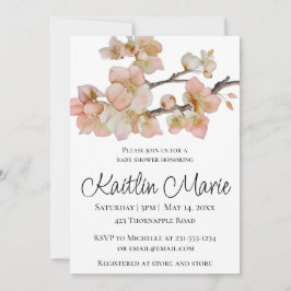 blommigtar för elegant vattenfärgspeachi inbjudningar