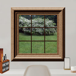 Blommigtar för Fake Window Scene med fredliga Gräs Poster