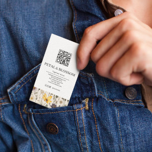 Blommigtar för färgad elegant Vild anpassa QR-kod Visitkort