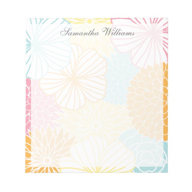 Blommigtar för färgat Mod Anteckningsblock (Framsida)