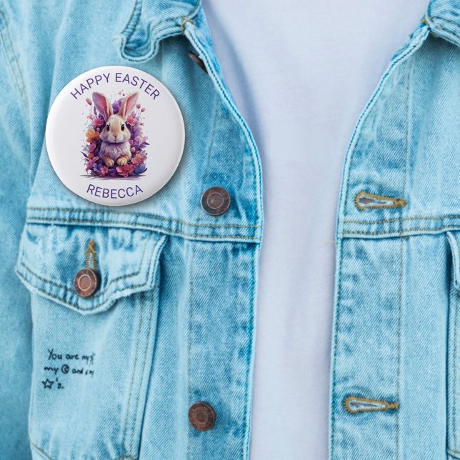 Blommigtar för färglöst pastellPåskhare och vatten Knapp (Skapare uppladdad)