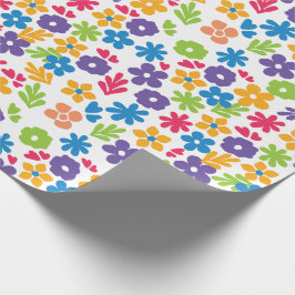 Blommigtar för färgstark Abstrakt Presentpapper