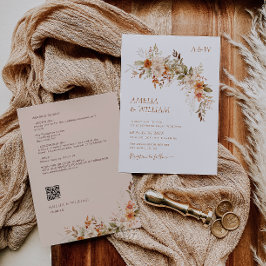 blommigtar för höstfall bröllopsinbjudan inbjudningar