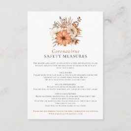 Blommigtar för höstvattenfärg Coronavirus Safety E Tilläggskort