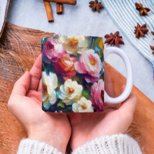 Blommigtar för ljus och fetstil kaffemugg
