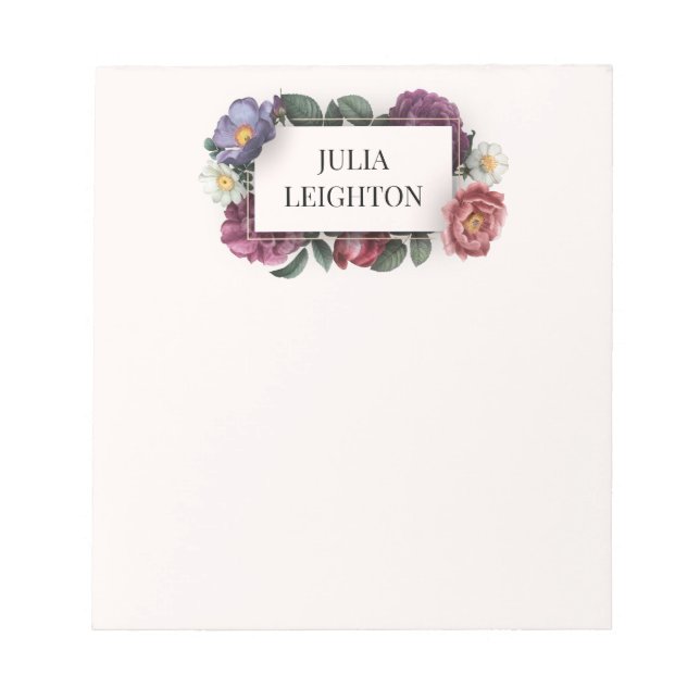 Blommigtar för mörk anteckningsblock (Framsida)