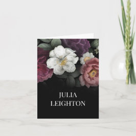 Blommigtar för mörk anteckningskort