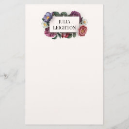 Blommigtar för mörk brevpapper