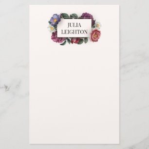 Blommigtar för mörk brevpapper