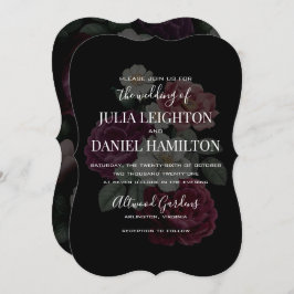 Blommigtar för mörk inbjudningar