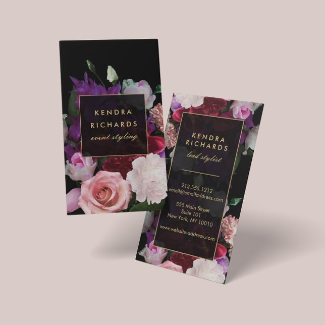 Blommigtar för romsk Mörk Visitkort (Skapare uppladdad)