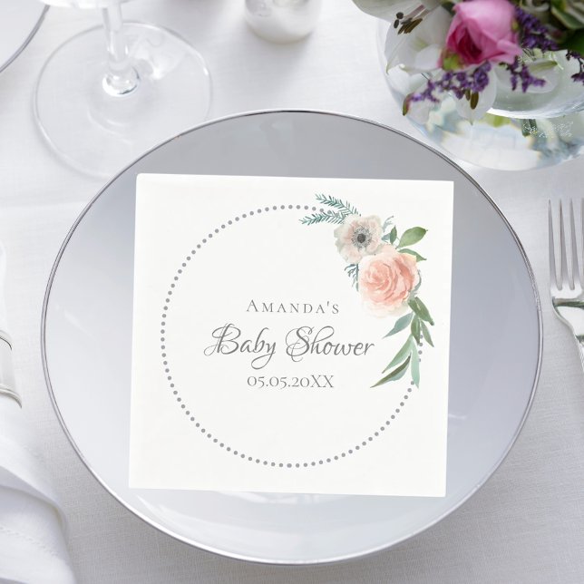 Blommigtar för rosa av andningsdamm vid spädbarn pappersservett (Skapare uppladdad)