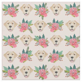 blommigtar för rosa av Gul lab hund Tyg