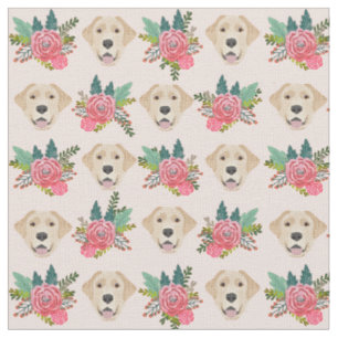 blommigtar för rosa av Gul lab hund Tyg