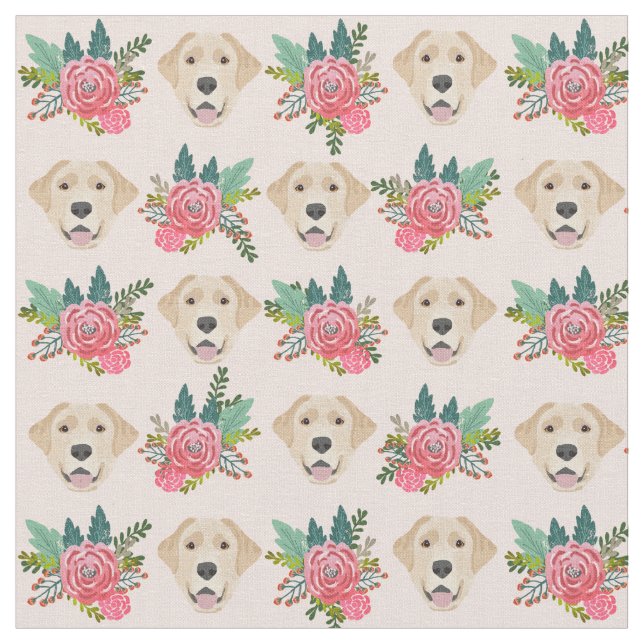 blommigtar för rosa av Gul lab hund Tyg (Närbild)